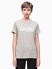 CK女装calvin hd logo crewneck t-shirt