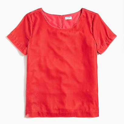 JCrew工厂店Velvet T-shirt
