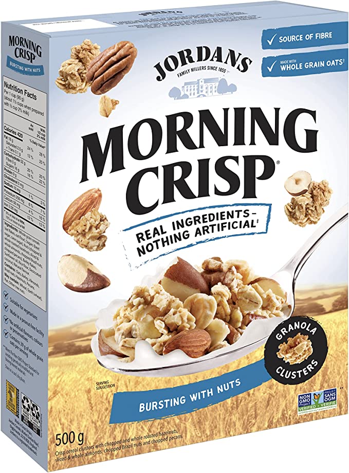 Jordans Morning Crisp Cereal - Burst with Nuts, 500g 3.99