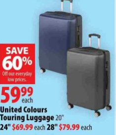 各种颜色行李箱4折59.99元