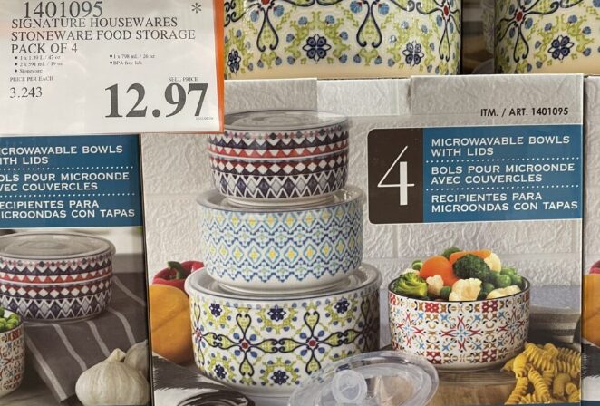 [ Costco 店内 ] Signature Housewares 各种尺寸带盖储物碗，4 件装 - 12.97 加元