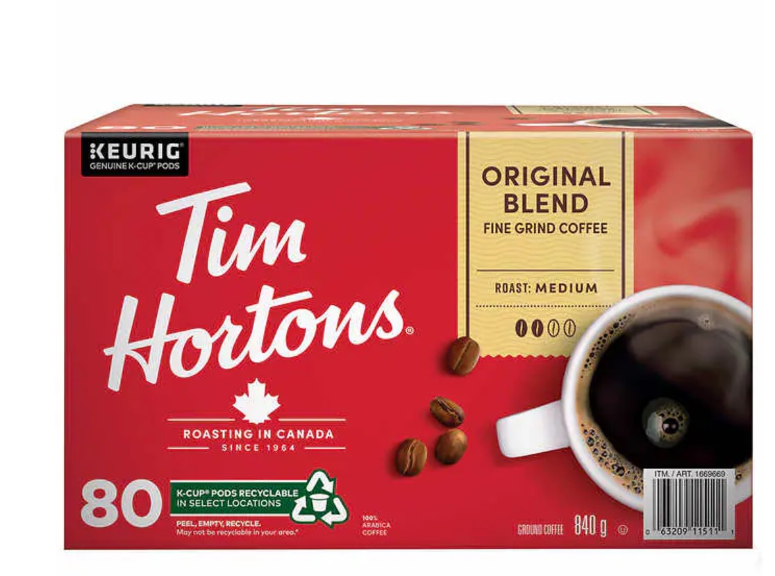 Tim Hortons 咖啡包 80-count 36.99