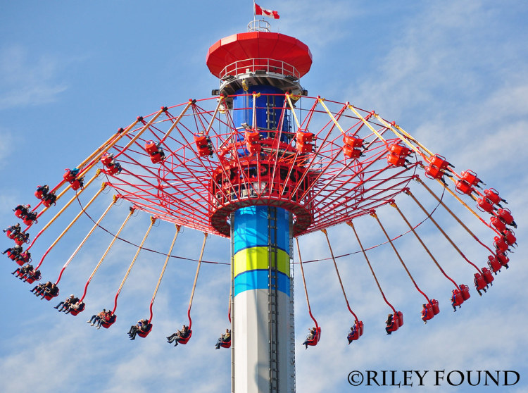 wind seeker中的一个椅子在疯狂的360度旋转