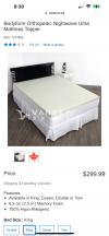 Costco Mattress Topper king size 100CAD