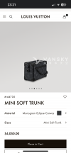 低价出95新lv mini soft trunk