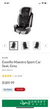 Evenflo car seat $80