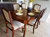 实木餐桌带六把椅子，双人沙发加小茶几
