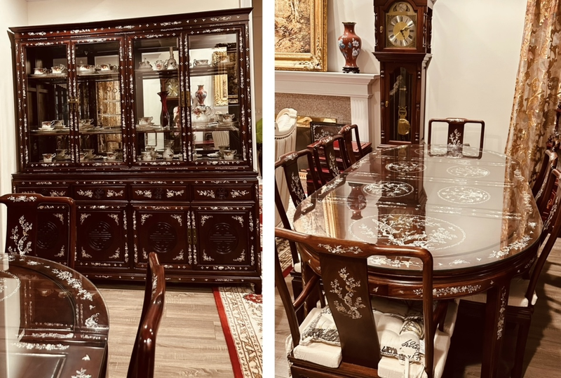 搬家 超低价转让高档沙发 餐桌酒柜 套床 油画 屏风 餐具等