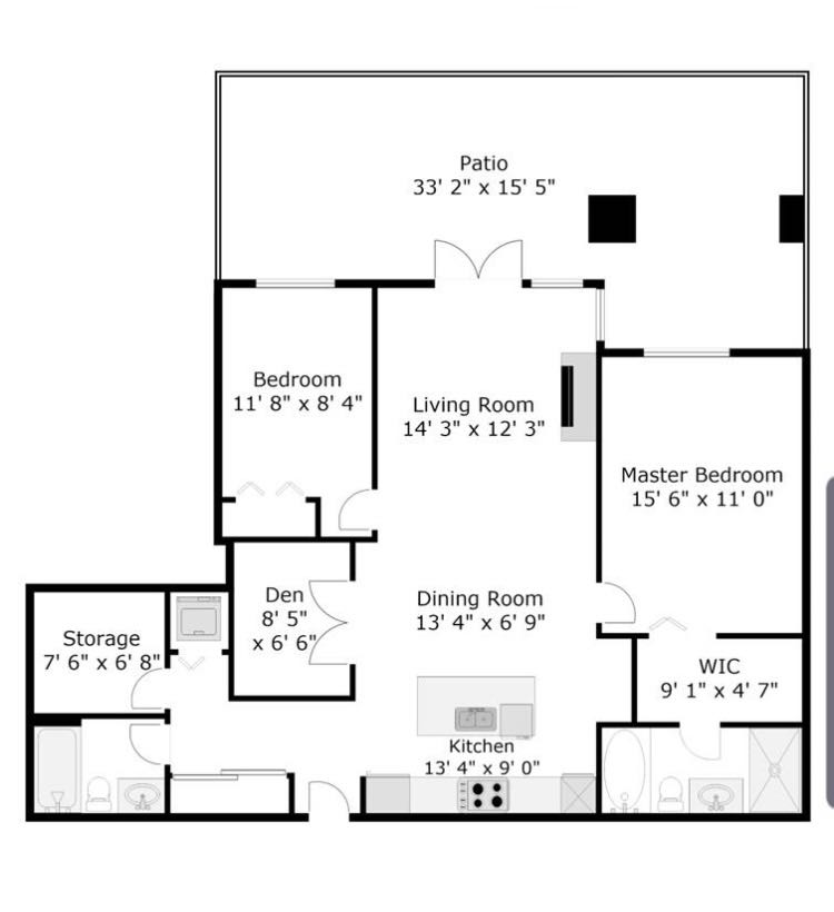 2 房 2 卫 加1书房