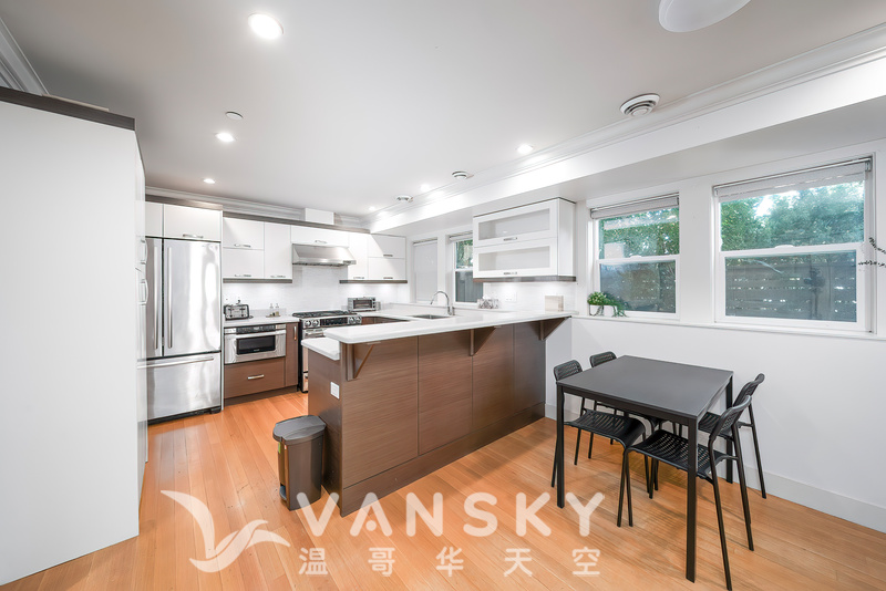 招租UBC学生3-4人或小家庭：温西Kitslano繁华地段3房2位雅致公寓