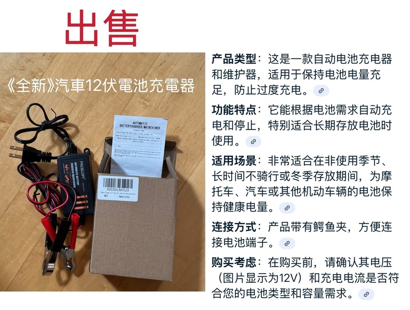 全新汽車電池充電器