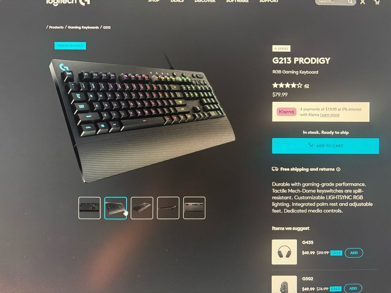 罗技G213键盘 95新