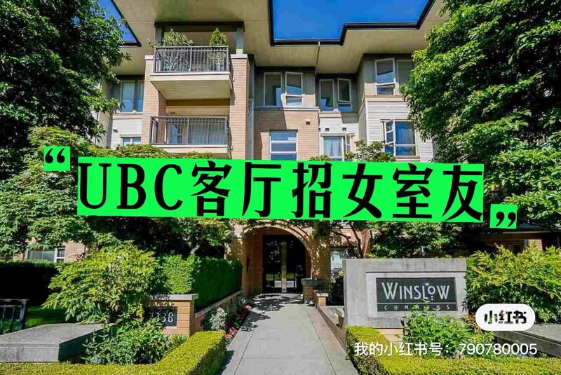 UBC校内中心 客厅招女室友【超低价格】