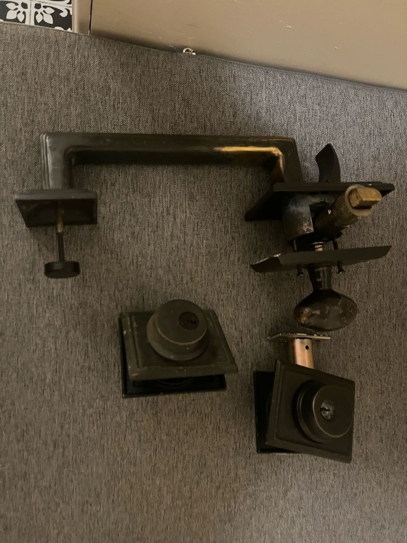 实心黄铜Schlage Emtrk 品牌 大门锁带手柄没有钥匙全新防盗门door guardian