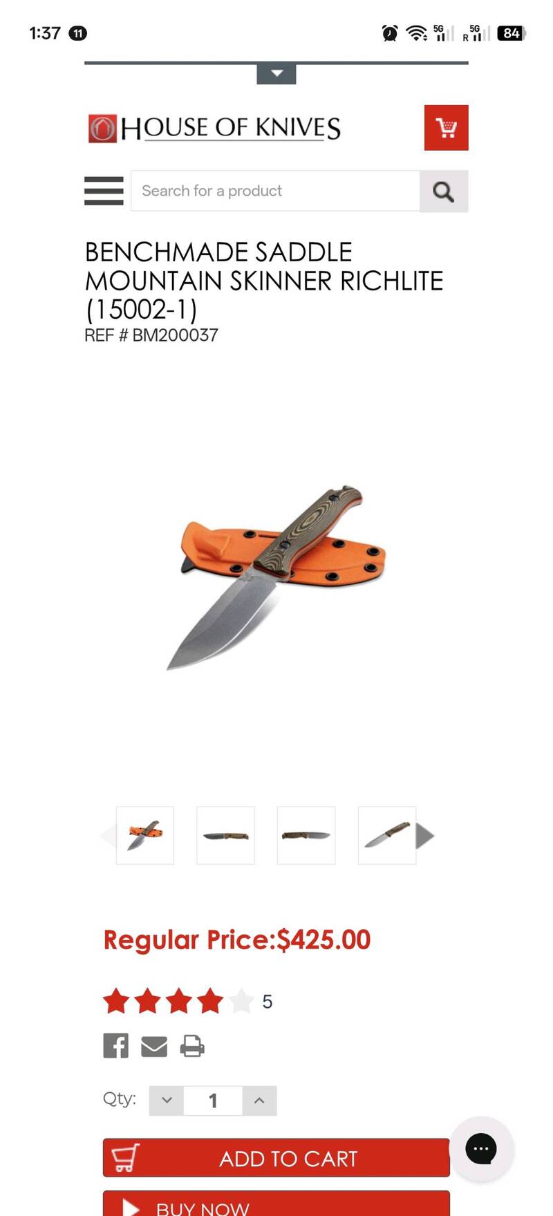 benchmake户外直刀380