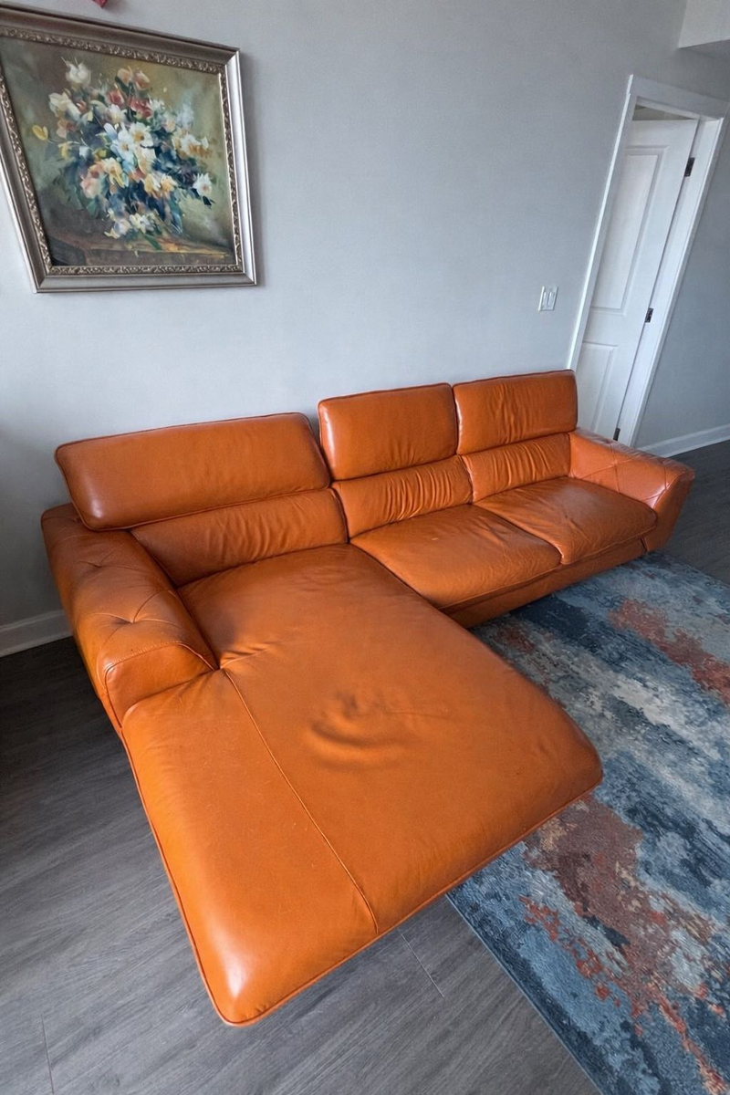 真皮L型沙发 便宜出 