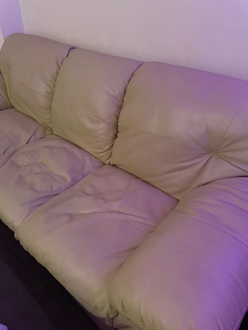 免费真皮三人长沙发