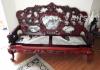 搬家转出古董雕龙云石沙发一套