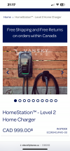 Electrify Canada charging station for Home EV Vehicle charger 40A 240V