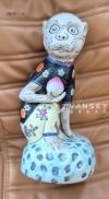 旧瓷器"仙猴献桃" 底部带有“嘉庆年制”款识$280