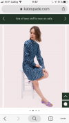 出售全新真丝蓝色Kate Spade 裙子 零码 Blue Floral Silk Dress Size 0 $175