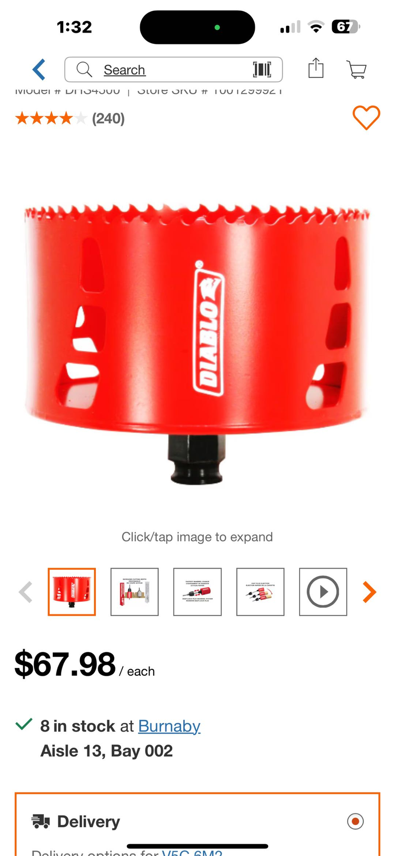 Diablo Bi-Metal Hole Saw 4 1/2"