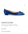 全新Manolo Blahnik 蓝色平底